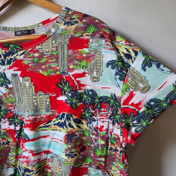 EUC LIKE NEW ZARA PRINTED CREW NECK TEE SIZE SMALL - Picture 8 of 16